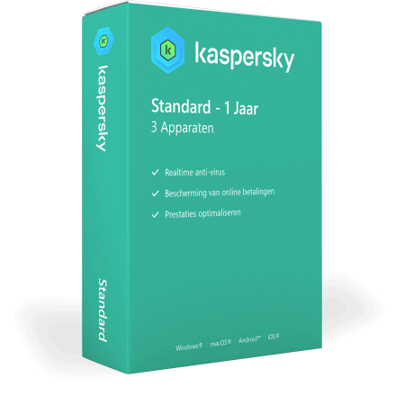 Kaspersky Standard 1 jaar voor 3 apparaten