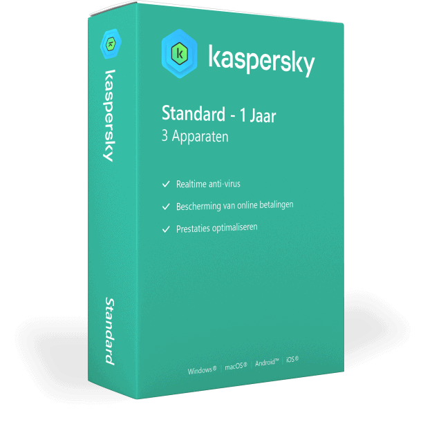 Kaspersky Standard 1 jaar voor 3 apparaten